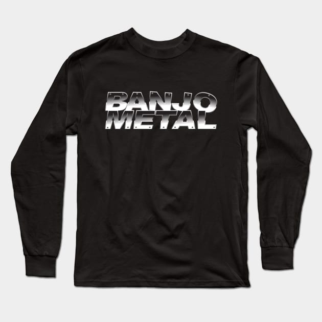 Banjo Metal Long Sleeve T-Shirt by GypsyBluegrassDesigns